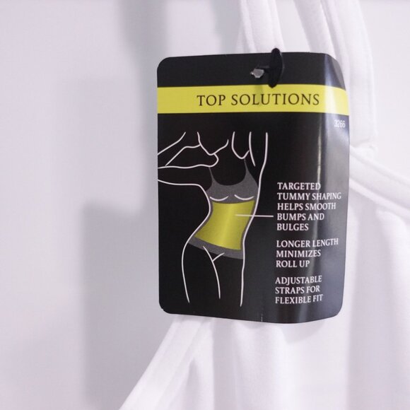 NEW Maidenform Women's Firm Control Fat Free Long Length Tank Size S White 3266 - Picture 3 of 4